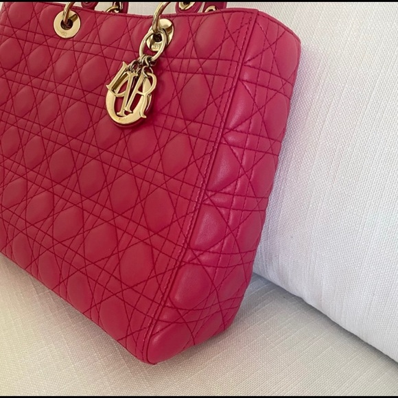 SOLD!Christian Dior Large Lady Dior Bag w/ Strap - Picture 4 of 12